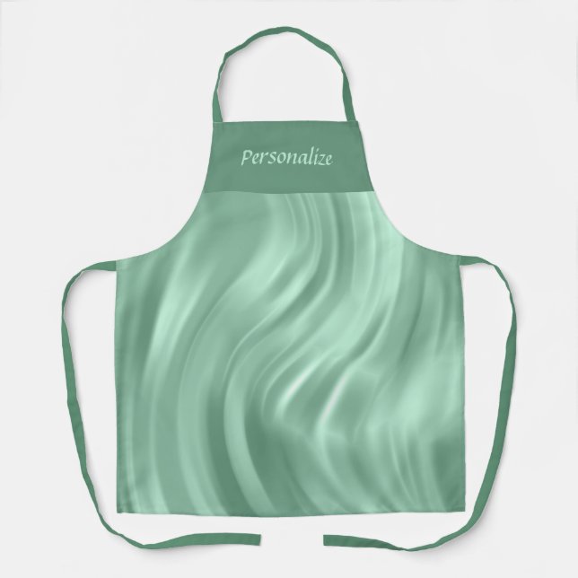 Elegant Chic Teal Swirl Pattern Personalised Apron (Front)