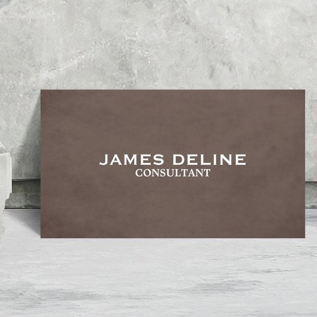 Elegant Chic Texture Brown Consultant Business Card (Creator Uploaded)