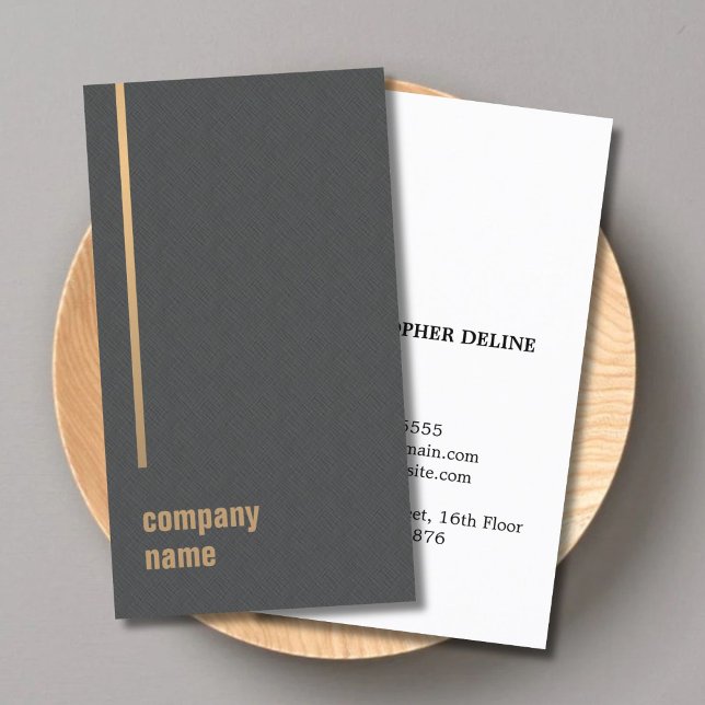Elegant Chic Texture Grey Faux Gold Consultant Business Card (Creator Uploaded)