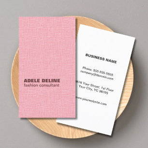Elegant Chic Texture Pink Fashion Consultant Business Card