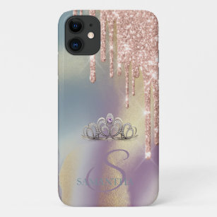 Elegant Chic Tiara Glitter Drips Ombre Case-Mate iPhone Case