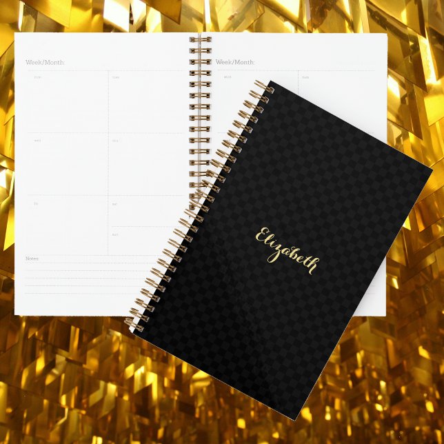 Elegant Chic Trendy Black Gold Weekly & Monthly Planner (Elegant Chic Trendy Black Gold Weekly & Monthly Planner)