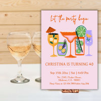 Elegant Chic tropical cocktail drink 40th birthday