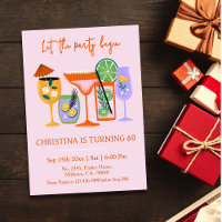 Elegant Chic tropical cocktail drink 60th birthday