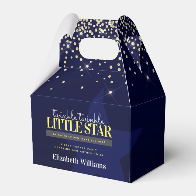 Elegant Chic Twinkle Little Star Baby Shower  Favour Box (Front Side)