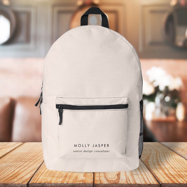 Elegant Chic Typography Blush Pink Feminine Printed Backpack (Creator Uploaded)