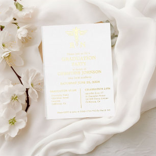 Elegant Chic Typography Nurse Graduation Party