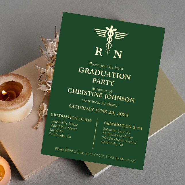 Elegant Chic Typography Nurse Graduation Party (Creator Uploaded)