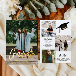Elegant Chic Typography Twin Graduation Party