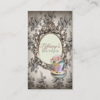 elegant chic victorian floral bakery cupcake business card