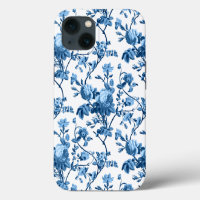 Elegant Chic Vintage Blue Rose Floral