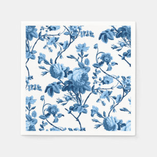 Elegant Chic Vintage Blue Rose Floral Napkin
