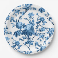 Elegant Chic Vintage Blue Rose Floral