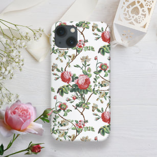 Elegant Chic Vintage Pink Rose Floral Case-Mate iPhone 14 Pro Max Case