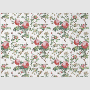 Elegant Chic Vintage Pink Rose Floral Tissue Paper