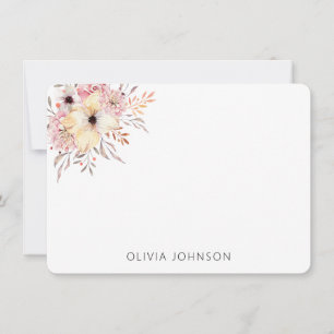 Elegant Chic Watercolor Pink Floral Personalised Card