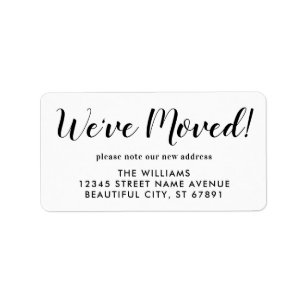 Elegant Chic We've Moved Change of New Home Moving Label