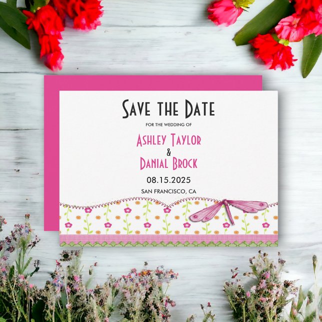 Elegant Chic Whimsical Script Boho Floral Wedding Save The Date (Creator Uploaded)