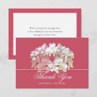Elegant Chic White Orchid Bridal Shower Thank You Card