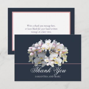 Elegant Chic White Orchid Bridal Shower Thank You Card