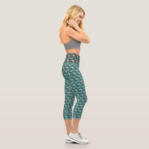 Elegant Chic Wildflower  Capri Leggings