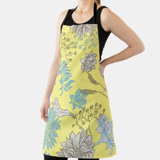 Elegant Chic Wildflower Yellow Serving Tray Apron