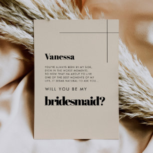Elegant chic Will you be my bridesmaid card