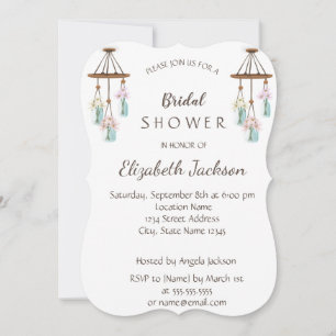 Elegant Chic,  Wind Chimes Bridal Shower Invitation