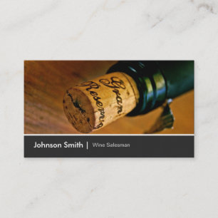Elegant Chic Wine Bottle Salesman Salesperson Business Card