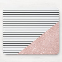Elegant chick black stripes and rose gold glitter