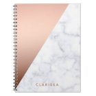 Elegant chick geometric white marble rose gold