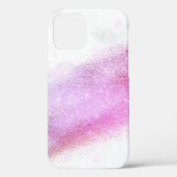Elegant chick ombre pink & purple glitter marble