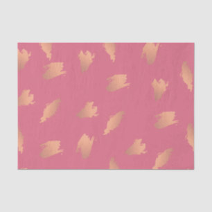 Elegant chick rose gold abstract brush pattern tissue paper