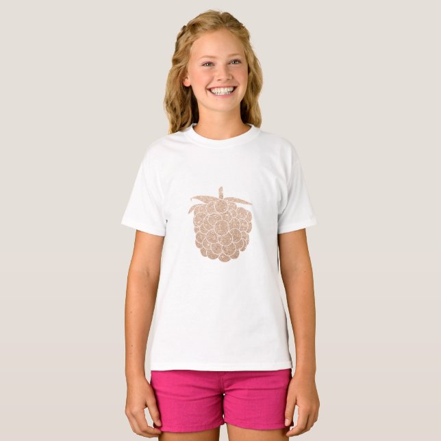 elegant chick rose gold glitter berry T-Shirt (Front Full)