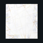 elegant chick white marble faux gold geometric notepad<br><div class="desc">Stylish,  modern and elegant design featuring faux white marble and faux gold geometric pattern.</div>