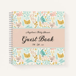 Elegant Chicken Baby Shower Guestbook Notebook
