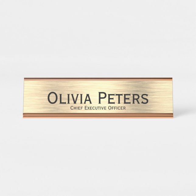 Elegant Chief Executive Officer Desk Name Plate (Front)