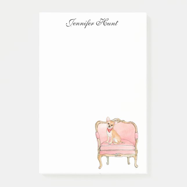 Elegant chihuahua dog watercolor Notepad (Front)