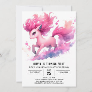 Elegant Children Horse Birthday  Invitation