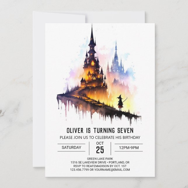 Elegant Children Wizard Birthday Invitation (Front)