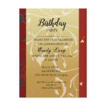 Elegant Chinese chrysanthemum birthday Invitation