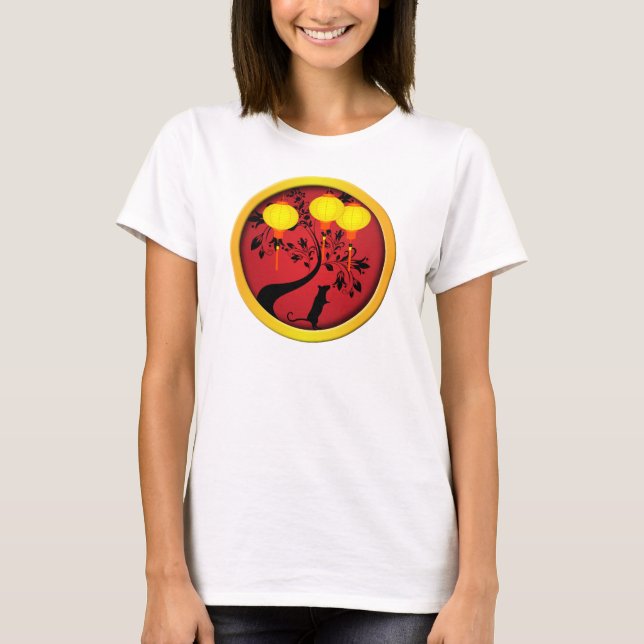 Elegant Chinese New Year Rat Gold Lanterns T-Shirt (Front)