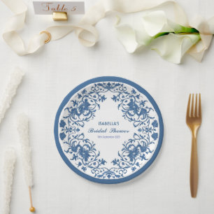 Elegant Chinoiserie antique Pattern bridal shower Paper Plate