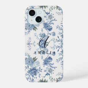 Elegant Chinoiserie Blue Toile  iPhone 15 Case