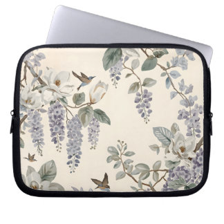Elegant Chinoiserie Floral & Birds Laptop Sleeve