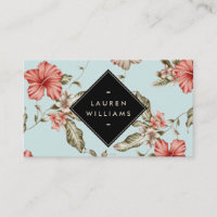 Elegant Chinoiserie Floral Pattern on Vintage Blue