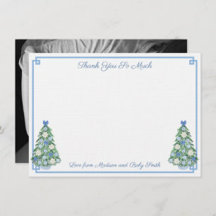 Elegant Chinoiserie Holidays Baby Shower Photo Thank You Card