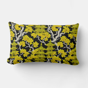 Elegant Chinoiserie Pagoda Lumbar Cushion