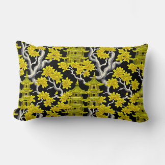 Elegant Chinoiserie Pagoda Lumbar Cushion