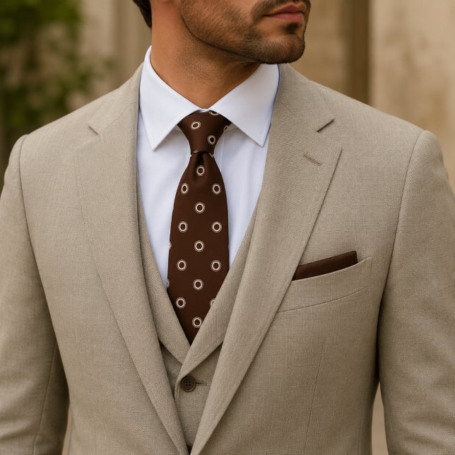 Elegant Chocolate Brown Polka Dot Tie (Creator Uploaded)